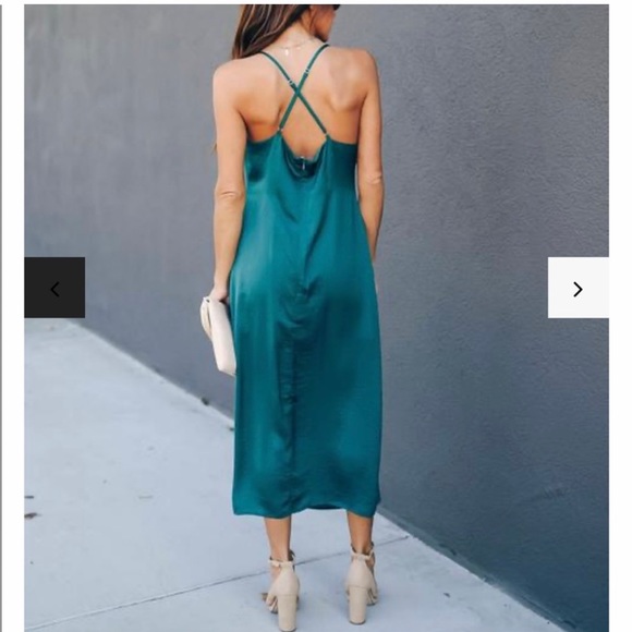 Sycamore Satin MIDI Dress (Teal Blue) 💙 - Picture 3 of 3